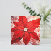カラフルなポインセチアのホリデーグリーティングカード シーズンカード (スタンド正面)