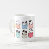カラフルなポケットの猫 マグカップ (正面左)