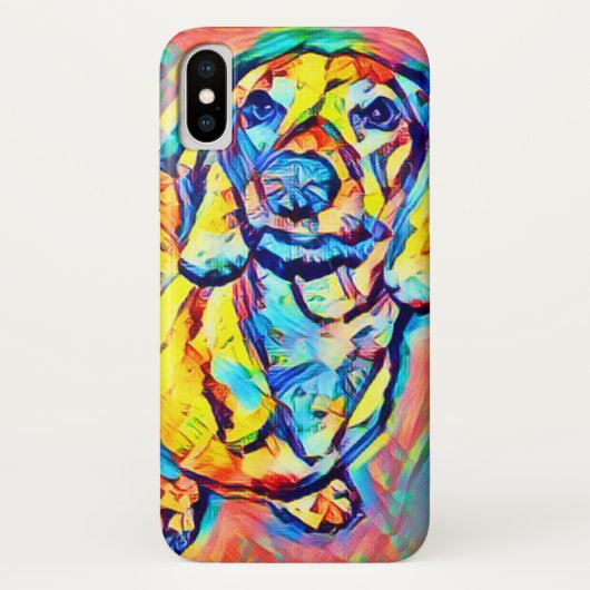 カラフルなポップアートのダックスフント Case-Mate iPhoneケース (裏面)