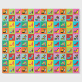 カラフルなポップアートのフェミニンな靴の包装紙 ラッピングペーパー (フラット)