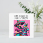 カラフルなポップアートの楽しいフェスティバル フィエスタ ピニャータ カード (スタンド正面)