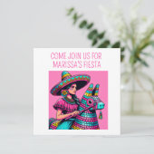 カラフルなポップアートの楽しいフェスティバル フィエスタ ピニャータ 招待状 (スタンド正面)