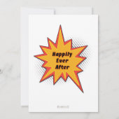 カラフルなポップアートの漫画本カバー結婚式の招待 招待状 (裏面)