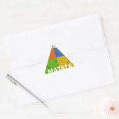 カラフルなポップアートコラージュ & "ハクナマタタ" メッセージ 三角形シール (封筒)