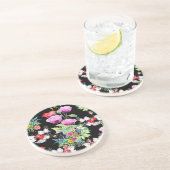 カラフルなポピー夏の花模様 コースター (側面)