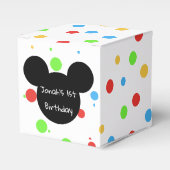 カラフルなマウスの子供の誕生日のパーティー フェイバーボックス (正面サイド)