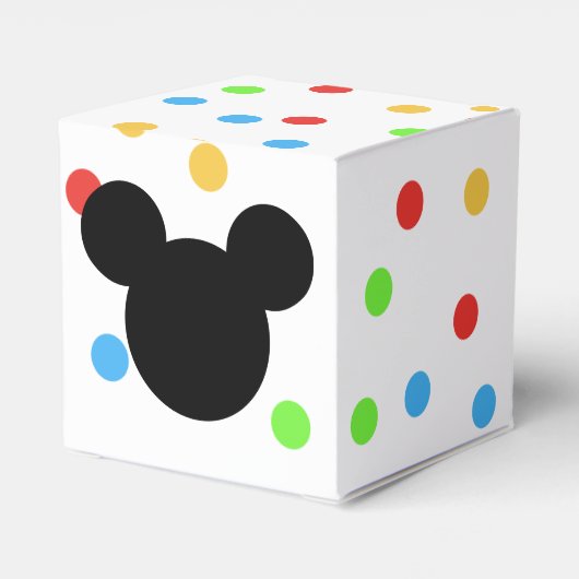 カラフルなマウスの子供の誕生日のパーティー フェイバーボックス (裏面サイド)