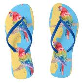 カラフルなマカオの鳥の青い男性用 ビーチサンダル (ソール)