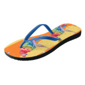 カラフルなマカオの鳥 オレンジ メンズ ビーチサンダル (アングル)