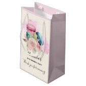 カラフルなマカロンと花の水彩画 サンクス スモールペーパーバッグ (裏面アングル)