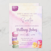 カラフルなマカロンにインスパイアされたシャワー招待状 招待状 (正面/裏面)