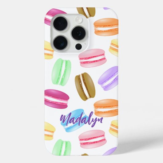 カラフルなマカロンのパターン Case-Mate iPhoneケース (裏面)