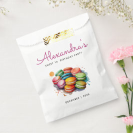 カラフルなマカロンの水彩画デザイン スイート16 お菓子 フェイバーバッグ