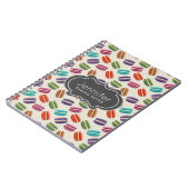 カラフルなマカロン柄のノートブック（水玉模様付き） ノートブック (左側)