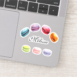 カラフルなマカロン甘いデザートウォーターカラー シール