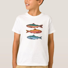 カラフルなマグロのキッズTシャツ - おもしろい海の魚のTシャツ Tシャツ
