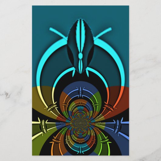 カラフルなマサイ族の盾のデザイン 便箋 (正面)