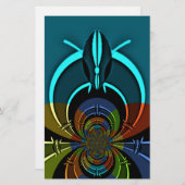 カラフルなマサイ族の盾のデザイン 便箋 (正面/裏面)