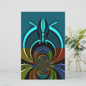 カラフルなマサイ族の盾のデザイン 便箋 (スタンド正面)