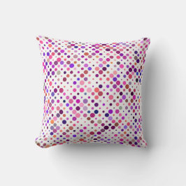 カラフルなマゼンタ、ピンク、パープルのドット クッション