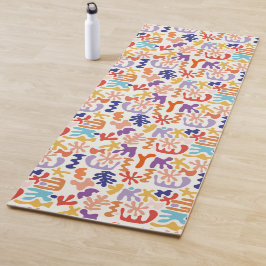 カラフルなマティスのパターン 抽象的な植物の形 ヨガマット