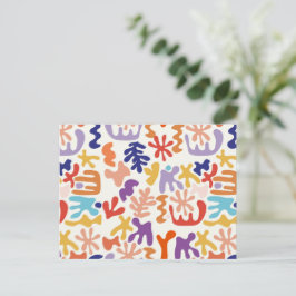 カラフルなマティスの抽象的なパターンが入ったポストカード ポストカード