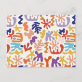 カラフルなマティスの抽象的なパターンが施されたポストカード ポストカード (正面)
