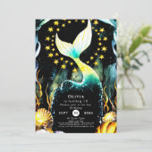 カラフルなマリンメイドの誕生日 招待状 (スタンド正面)