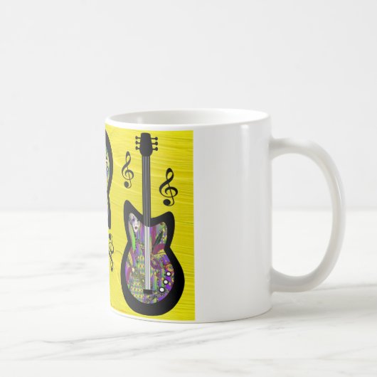 カラフルなマルディグラのギター コーヒーマグカップ (右)