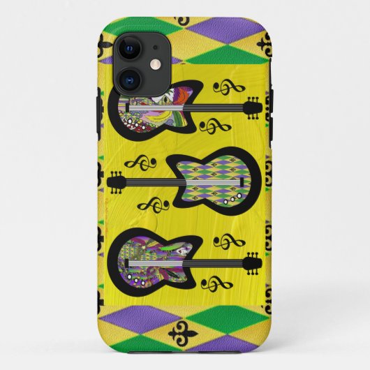 カラフルなマルディグラのギター Case-Mate iPhoneケース (裏面)