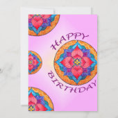 カラフルなマンダラの誕生日招待状 招待状 (裏面)