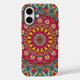 カラフルなマンダラケース iPhone 16ケース