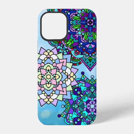 カラフルなマンダラ iPhoneケース (裏面)