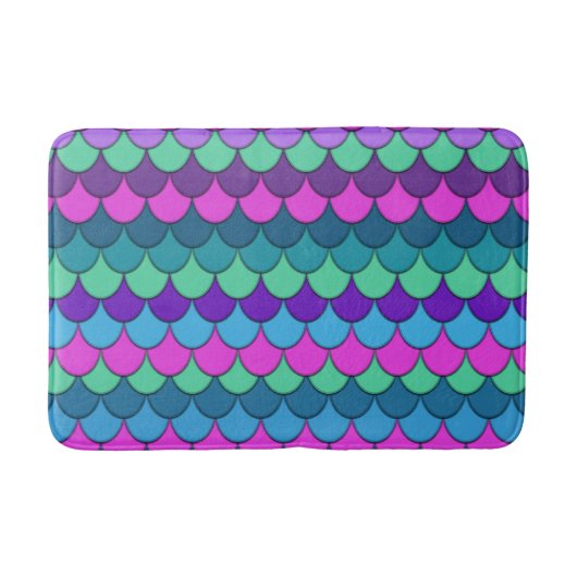 カラフルなマーメイド バスマット (正面)