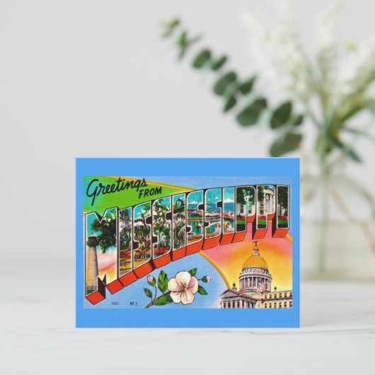 カラフルなミシシッピーの挨拶 ポストカード (スタンド正面)