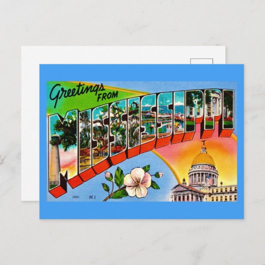 カラフルなミシシッピーの挨拶 ポストカード (正面/裏面)