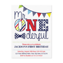 カラフルなミスター・ワンダフル誕生日招待状