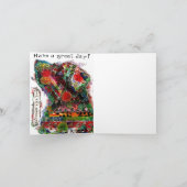 カラフルなミックスメディアポップアートの犬のグリーティングカード サンキューカード (内部)