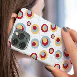 カラフルなミッドセンチュリー・レオパード・スポット柄のレトロパターン iPhone 16ケース