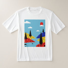 カラフルなミニマリストの風景 Tシャツ