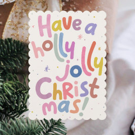 カラフルなミニマルモダンなクリスマスホリデーカード 招待状