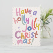 カラフルなミニマルモダンなクリスマスホリデーカード 招待状 (スタンド正面)