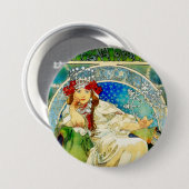 カラフルなミュシャのプリンセスのHyacinth 缶バッジ (正面&裏面)