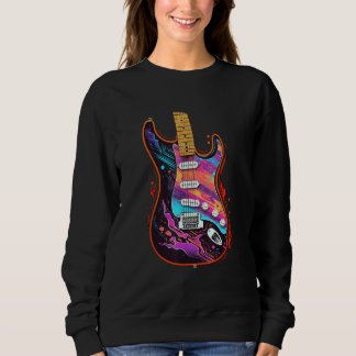 カラフルなミュージシャン エレキギター ギタリスト スウェットシャツ