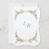 カラフルなミントのバンティング ペナント ガーランド ウェディング 招待状 (裏面)