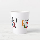 カラフルなムチョ グスト！お会いできて嬉しいです カフェラテマグ (正面)