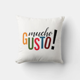 カラフルなムチョ グスト！お会いできて嬉しいです クッション