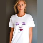 カラフルなメイクの女性の顔の肖像画 ポウト Tシャツ