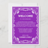 カラフルなメキシカンウェディング歓迎のメモ 招待状 (正面)