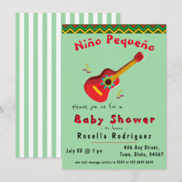 カラフルなメキシカンフィエスタの男の子ベイビーシャワー招待状 招待状